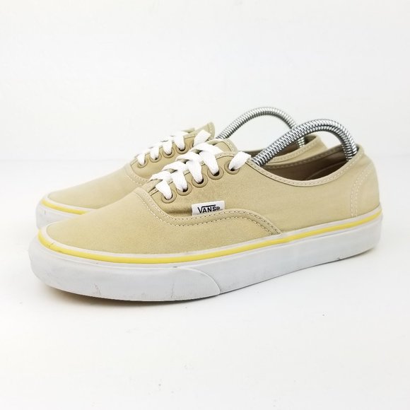 Vans Tan Canvas Low Top Casual Sneaker Shoes - Picture 3 of 8
